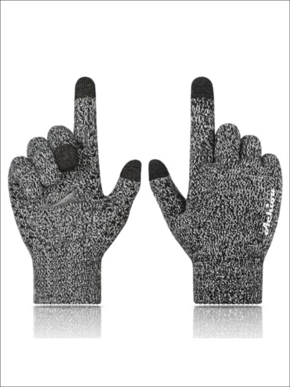 Winter Knit Touchscreen Gloves for Men & Women, Anti-Slip Palm, Warm Lining